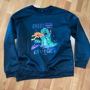 SHEIN Crewneck Sweatshirt- great, good luck, attitude.